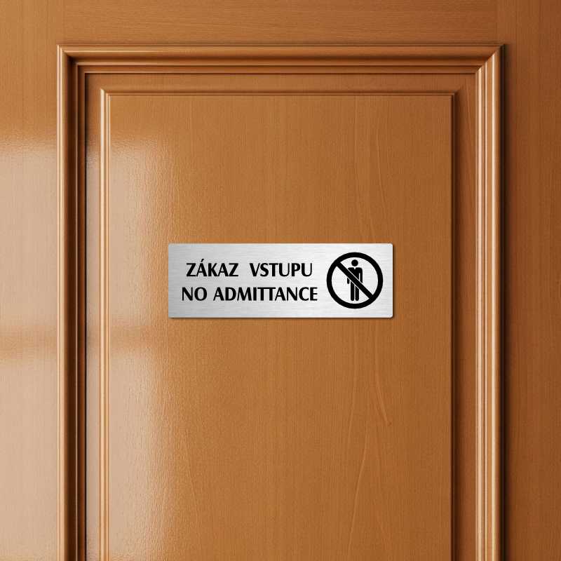 Zákaz vstupu, 240x79mm, zlatá popiska s imitacemi šroubků